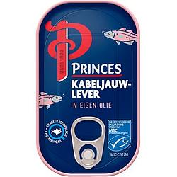 Foto van Princes kabeljauwlever in eigen olie 120g bij jumbo