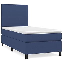 Foto van The living store boxspringbed - comfort - bedden - 203 x 83 x 118/128 cm - blauw