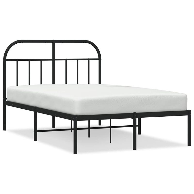 Foto van Vidaxl bedframe met hoofdbord metaal zwart 120x190 cm