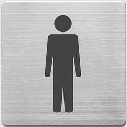 Foto van Pictogram alco rvs 90x90x1mm - wc mannen -