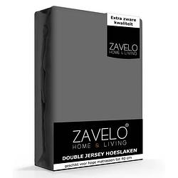 Foto van Zavelo double jersey hoeslaken antraciet-lits-jumeaux (160x200 cm)