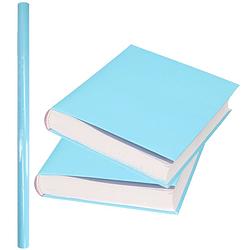 Foto van 1x rollen kadopapier / schoolboeken kaftpapier pastel blauw 200 x 70 cm - kaftpapier