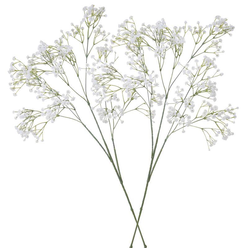 Foto van 2x stuks kunstbloemen gipskruid/gypsophila takken wit 95 cm - kunstbloemen