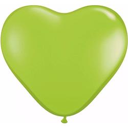 Foto van 25x hart ballonnen limegroen - ballonnen