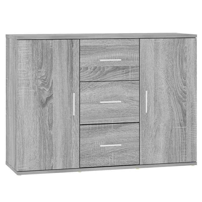 Foto van Vidaxl dressoir 91x29,5x65 cm bewerkt hout grijs sonoma eikenkleurig