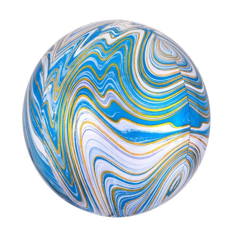 Foto van Amscan folieballon marblez blue 45 cm metallic