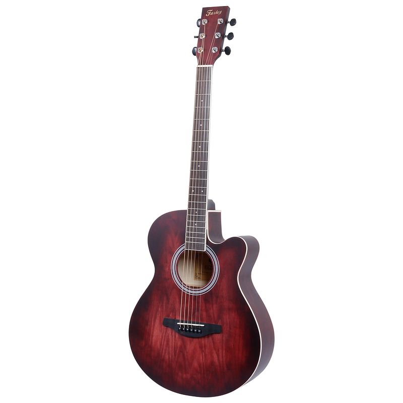 Foto van Fazley w55-col-r colourtune western gitaar rood