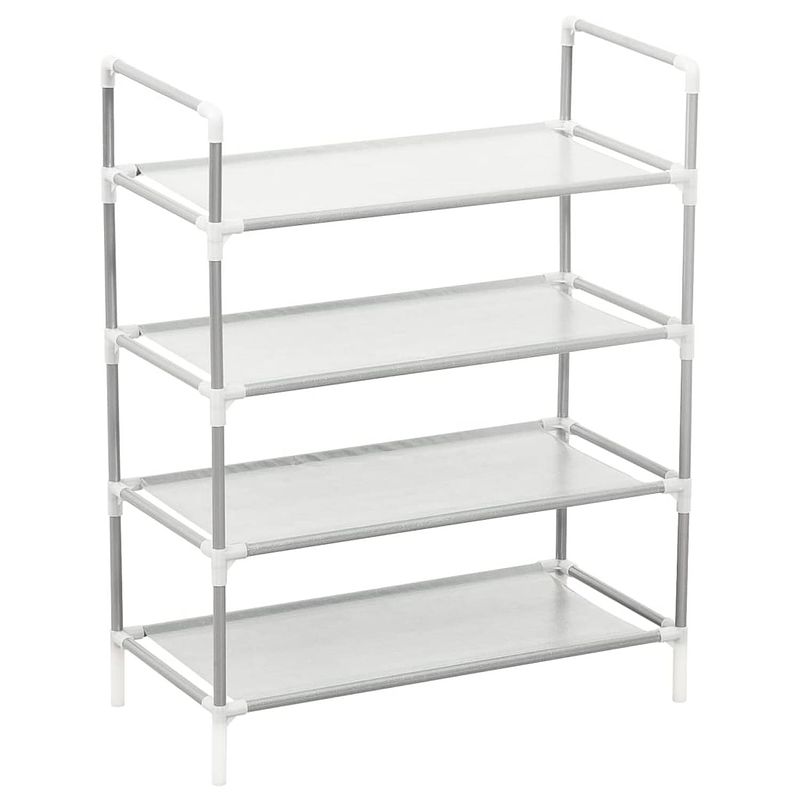 Foto van The living store schoenenrek minimalistisch - opbergoplossing - 60x29x71 cm - zilver