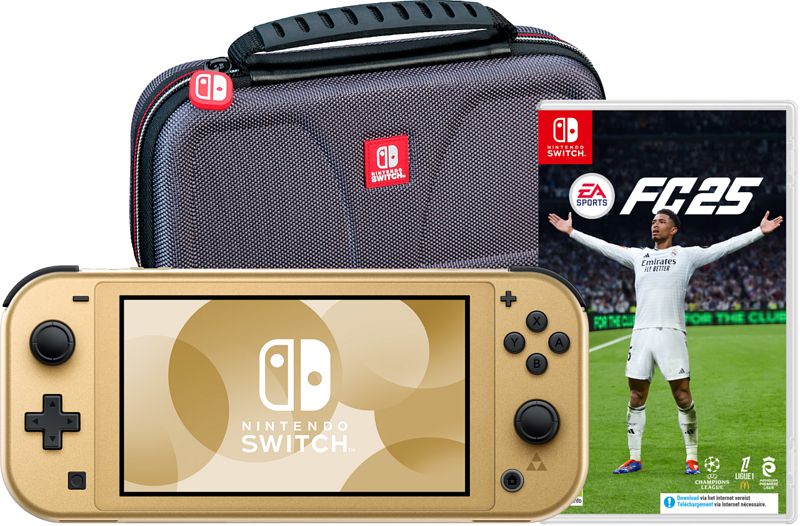 Foto van Nintendo switch lite zelda edition + ea sports fc 25 + beschermtas