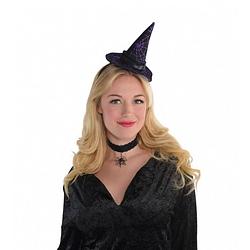 Foto van Amscan diadeem witch hat dames polyester zwart/paars one-size