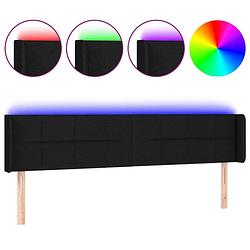 Foto van The living store hoofdbord - klassiek led - bed - afmeting- 163x16x78/88 cm - kleur- zwart - materiaal- polyester -