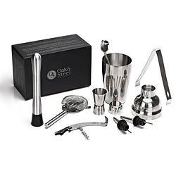 Foto van Decopatent® pro cocktail set 10-delig - rvs barset met shaker -