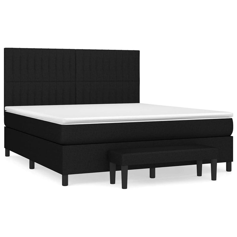 Foto van The living store bed ""zwart "" - boxspringbed - 203x180x118/128cm