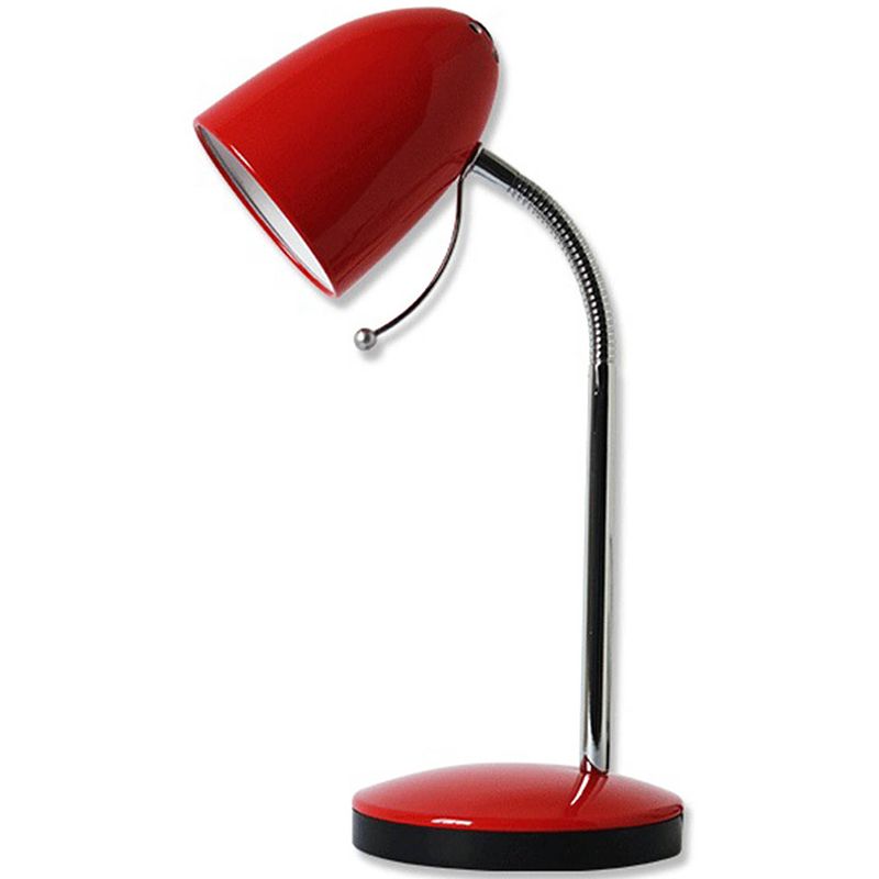 Foto van Led bureaulamp - aigi wony - e27 fitting - flexibele arm - rond - glans rood