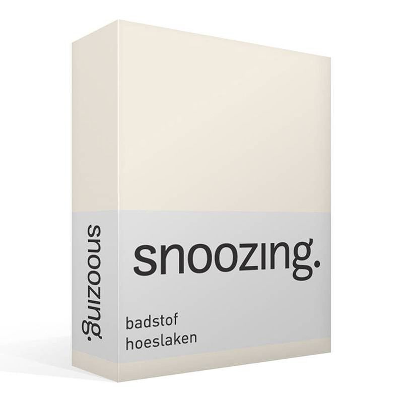 Foto van Snoozing badstof hoeslaken - 80% katoen - 20% polyester - 1-persoons (90x200/220 of 100x200 cm) - ivoor