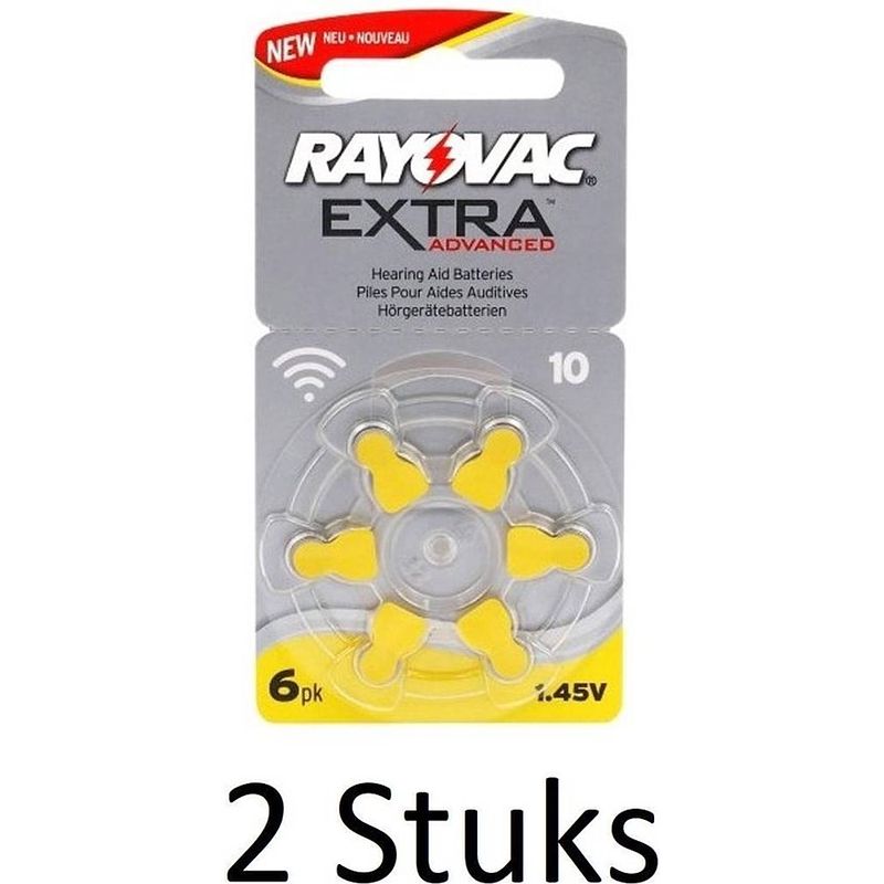 Foto van 12 stuks (2 blisters a 6 st) rayovac extra advanced 10 mf gehoorapparaat batterijen