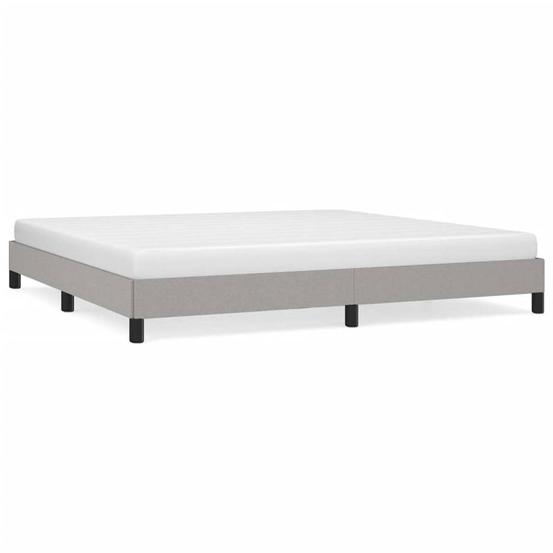 Foto van The living store bedframe - bedframe - 203 x 203 x 25 cm - lichtgrijs