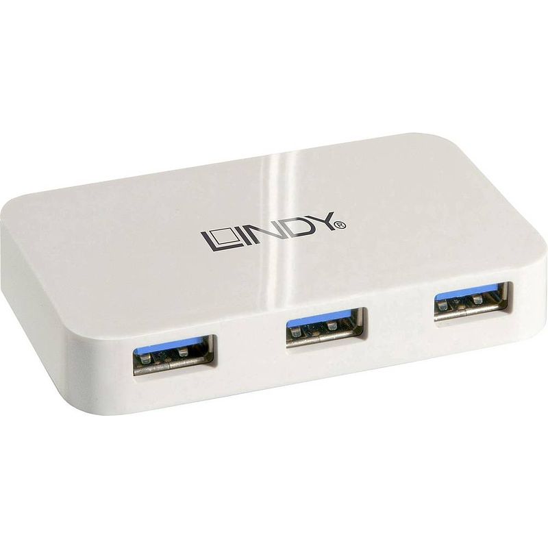 Foto van Lindy lindy usb 3.1/3.0 hub basic 4 port 4 poorten usb 3.2 gen 1-hub wit