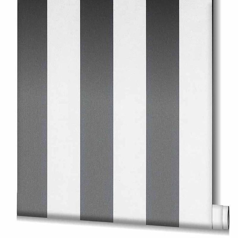 Foto van Topchic behang stripes donkergrijs en wit