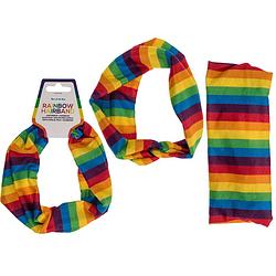 Foto van Haarbandje voor dames - gay pride/regenboog thema kleuren - polyester - verkleedhaardecoratie