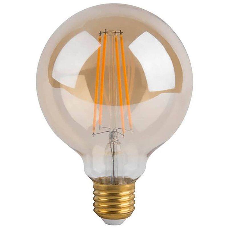 Foto van Led lamp - facto - filament rustiek globe - e27 fitting - 5w - warm wit 2700k