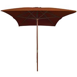 Foto van The living store parasol - houten - terracotta - 200 x 300 x 250 cm - uv-beschermend