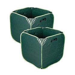 Foto van 2x stuks tuinafvalzakken opvouwbaar groen 290 liter - tuinafvalzak
