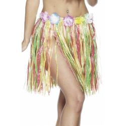 Foto van 2x stuks hawaii thema carnaval verkleed rokje 45 cm voor volwassenen - petticoats