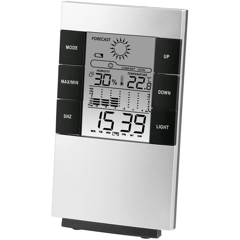 Foto van Hama lcd- thermo-/hygrometer th-200 weerstation zilver