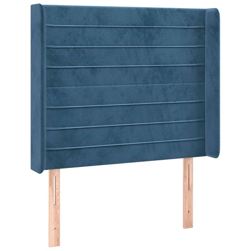 Foto van Vidaxl hoofdbord met randen 103x16x118/128 cm fluweel donkerblauw