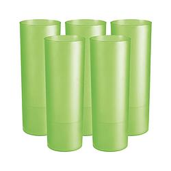 Foto van Juypal longdrink glas - 12x - groen - kunststof - 330 ml - herbruikbaar - drinkglazen