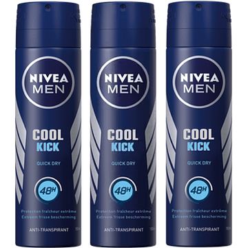 Foto van Nivea men cool kick antitranspirant 3 x 150ml bij jumbo