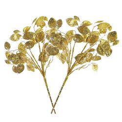 Foto van Countryfield kunsttak lunariai¿½- 2x - goud - 40 cm - kunststof - kunstbloemen