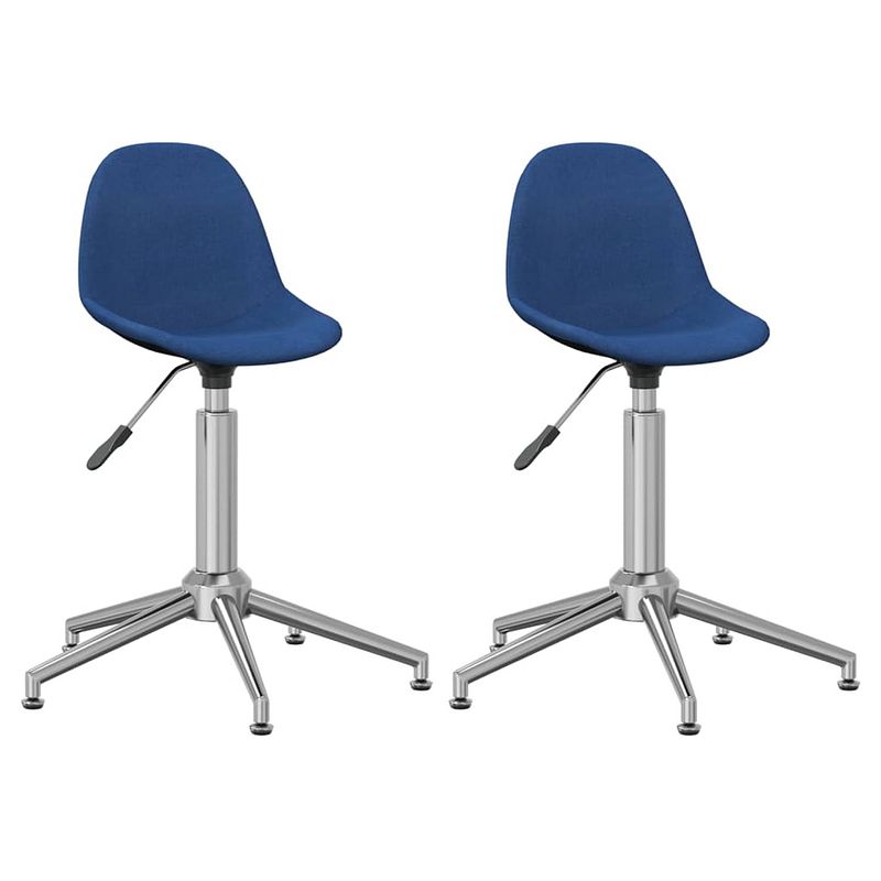 Foto van The living store draaibare eetstoelen - blauw - stof - 43x45x(72.5-97.5) cm - gasveermechanisme