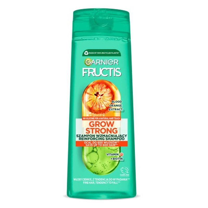 Foto van Fructis grow strong orange versterkende shampoo voor fijn haar met neiging tot uitvallen 400ml