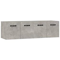 Foto van The living store wandkast betongrijs 80x35x36.5 cm - 2 vakken - bewerkt hout