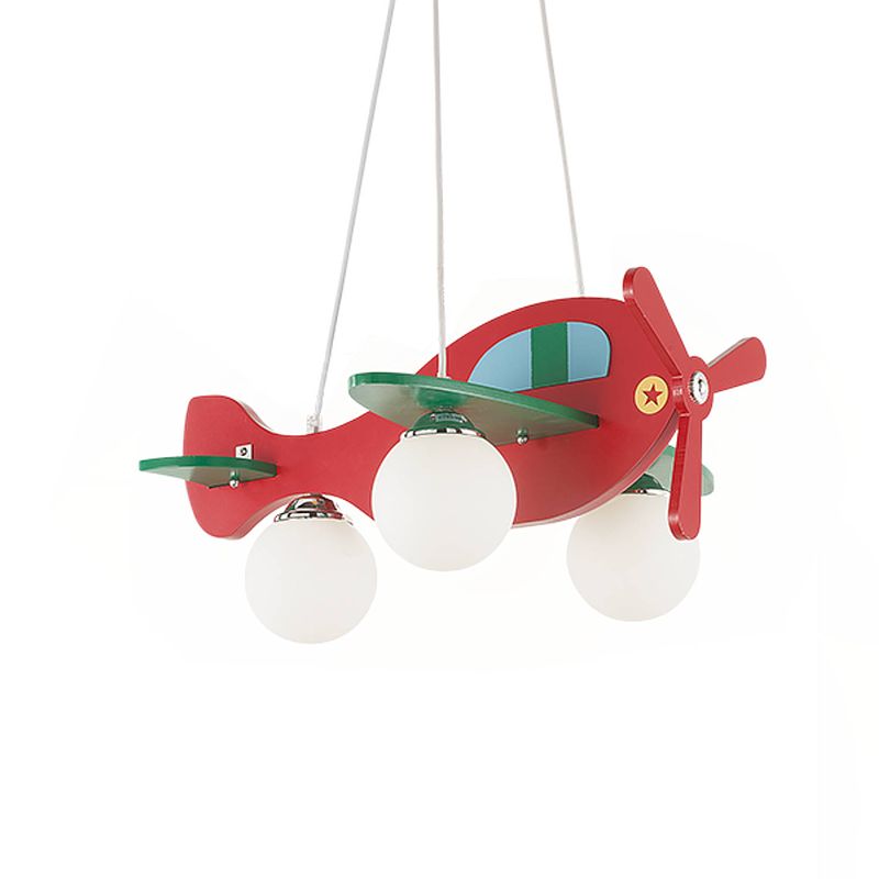 Foto van Ideal lux - avion - hanglamp - metaal - e14 - rood