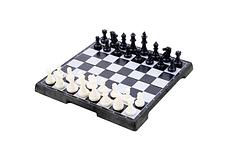 Foto van Longfield games schaakset reisspel 16x16 cm inklapbaar zwart