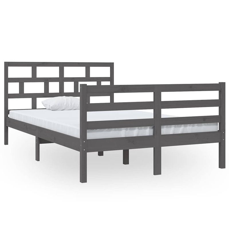 Foto van The living store houten bedframe - modern - slaapkamer - 205.5 x 126 x 100 cm - ken- massief grenenhout