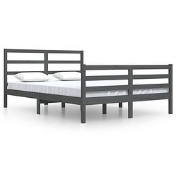 Foto van The living store bedframe - grenenhout - 160 x 200 cm - grijs