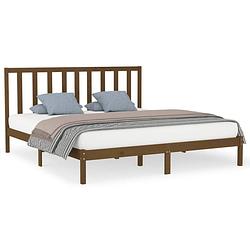 Foto van The living store bedframe grenenhouten - 205.5 x 186 x 100 cm - honingbruin