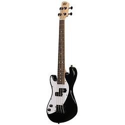 Foto van Kala solid body 4-string fretted u-bass left handed jet black linkshandige elektrische basgitaar met gigbag