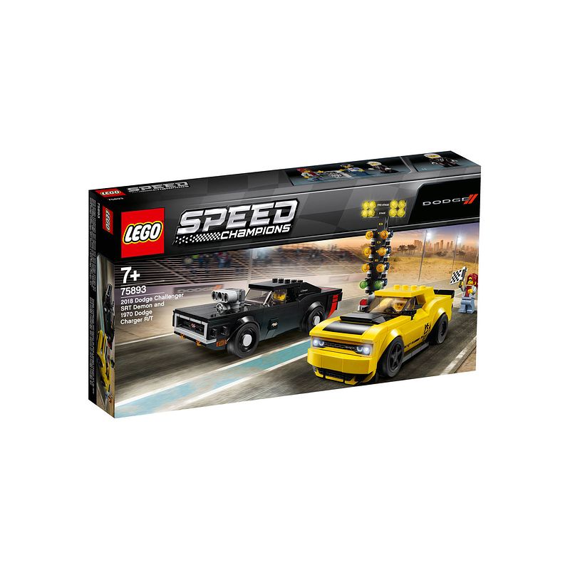 Foto van Lego speed champions 2018 dodge challenger srt demon en 1970 dodge charger r/t 75893