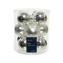 Foto van Decoris - kerstballen glas d8 cm zilver 12st kerst