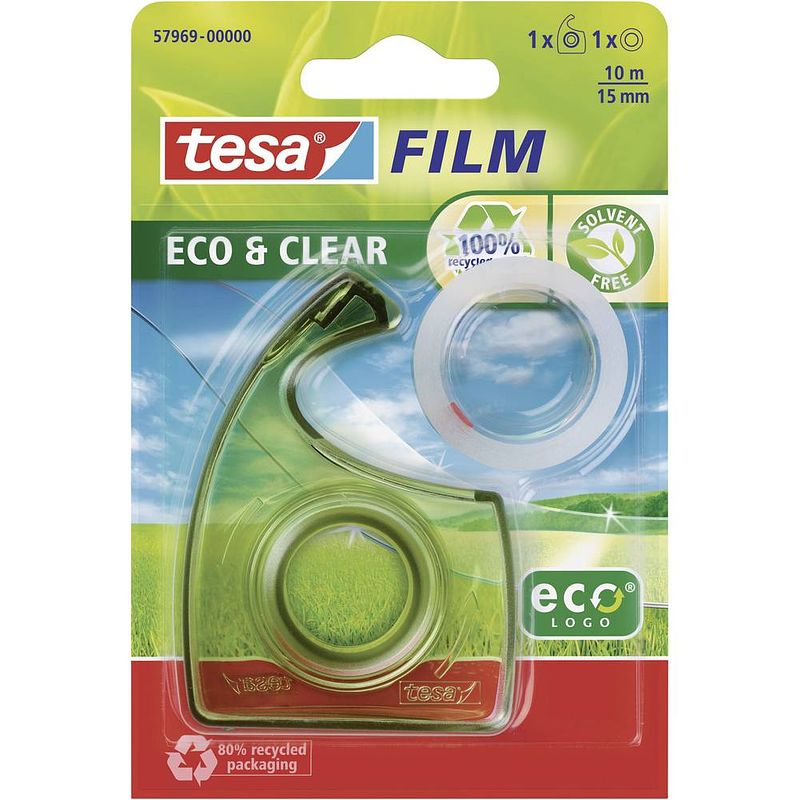 Foto van Tesa tesa 57969-00000-01 tesafilm eco & clear transparant (l x b) 10 m x 15 mm 1 stuk(s)