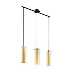 Foto van Eglo pinto gold hanglamp - e27 - 72,5 cm - zwart/goud