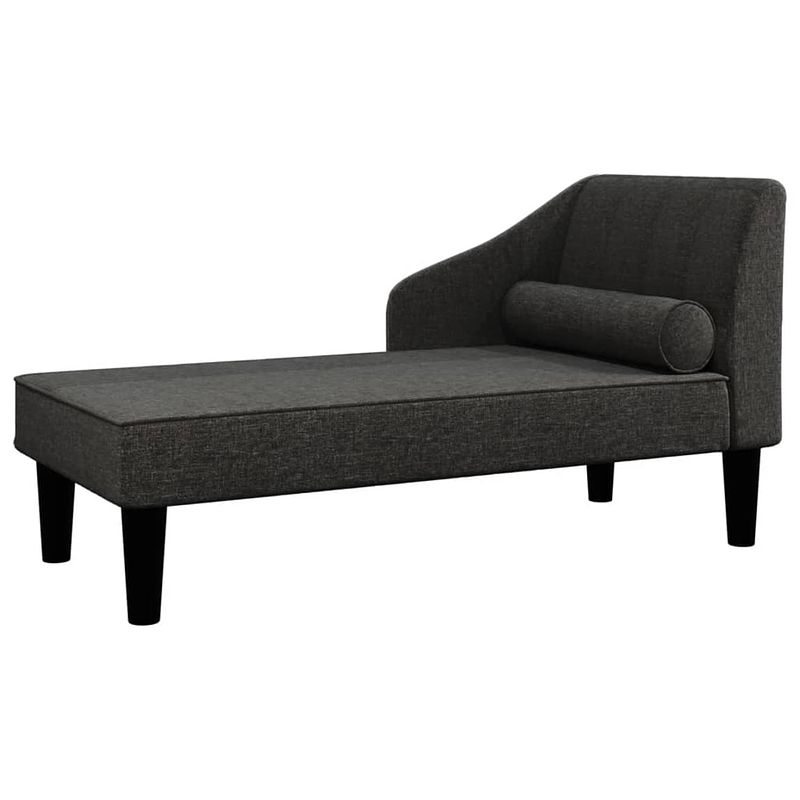 Foto van Vidaxl chaise longue met bolster stof zwart