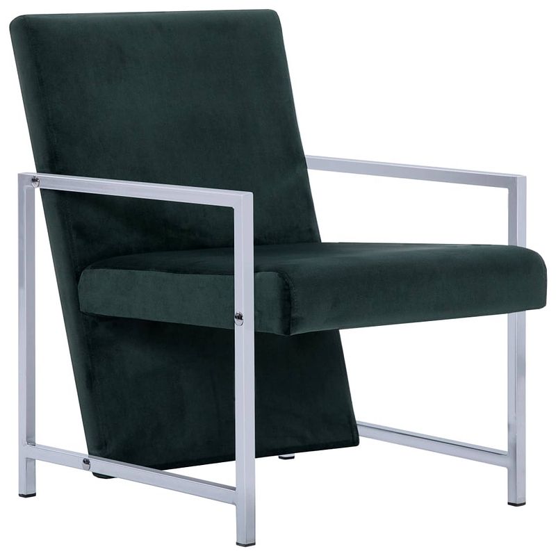 Foto van The living store fauteuil luxe - groen - 53 x 69 x 73 cm - lounge-stand