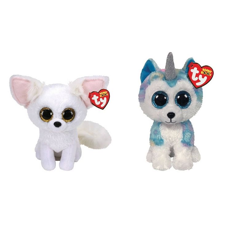 Foto van Ty - knuffel - beanie boo's - phoenix fox & helena husky