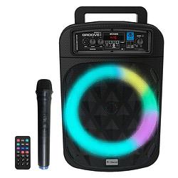Foto van Idance groovemk2 party speaker - draagbare bluetooth speaker met discolicht - 200 watt - met draadloze microfoon